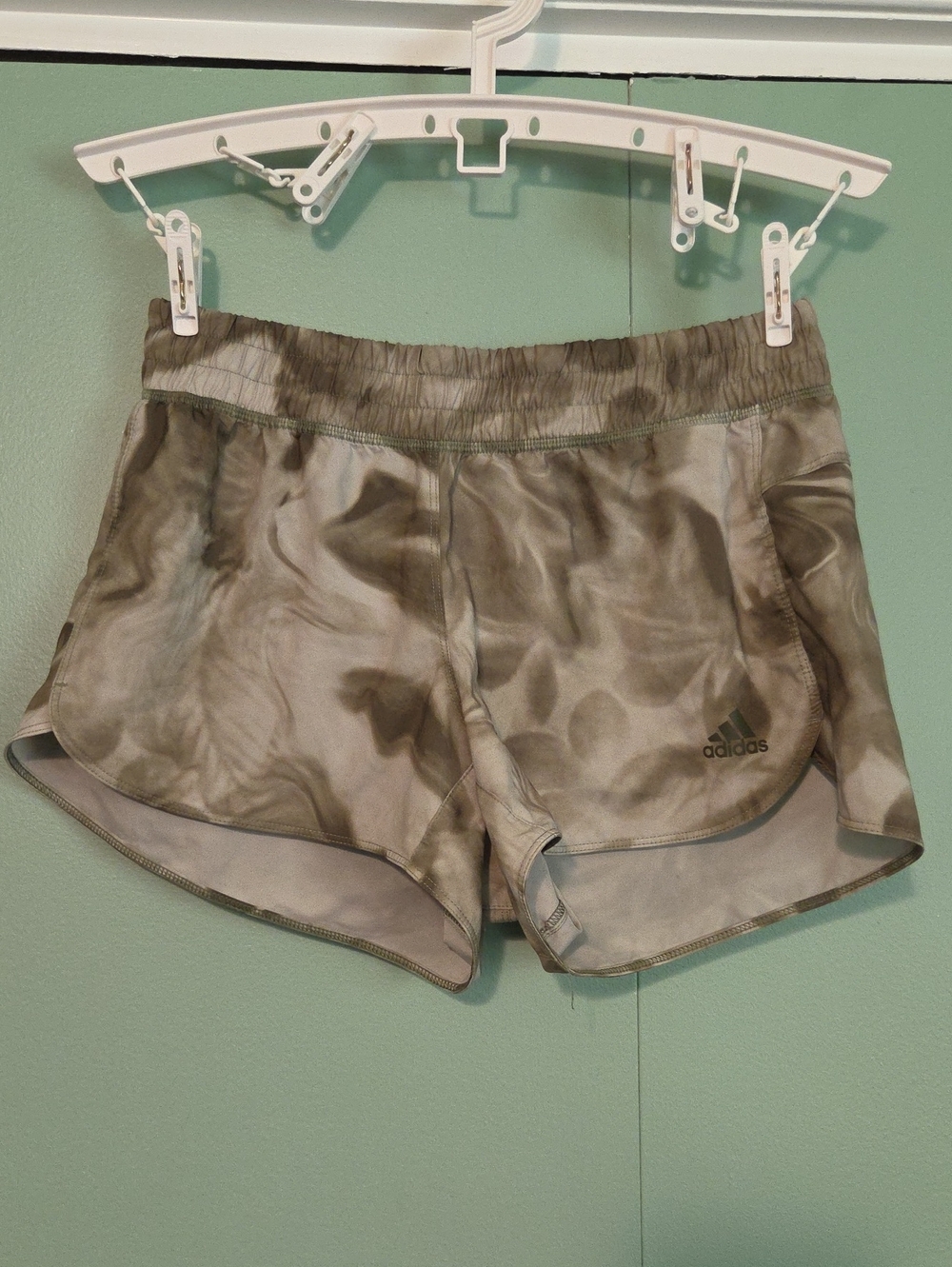 adidas Women's Olive Tie-Dye Athletic Shorts Size Xs